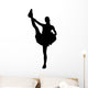 Black Stretching Poms Cheerleading Wall Decal