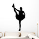 Black Stretching Poms Cheerleading Wall Decal