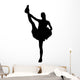 Black Stretching Poms Cheerleading Wall Decal