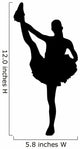 Black Stretching Poms Cheerleading Wall Decal