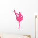 Hot-pink Stretching Poms Cheerleading Wall Decal