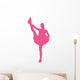 Hot-pink Stretching Poms Cheerleading Wall Decal