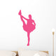Hot-pink Stretching Poms Cheerleading Wall Decal