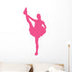 Hot-pink Stretching Poms Cheerleading Wall Decal