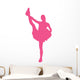 Hot-pink Stretching Poms Cheerleading Wall Decal