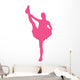 Hot-pink Stretching Poms Cheerleading Wall Decal