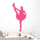 Hot-pink Stretching Poms Cheerleading Wall Decal