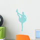 Blue Stretching Poms Cheerleading Wall Decal