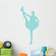Blue Stretching Poms Cheerleading Wall Decal