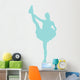 Blue Stretching Poms Cheerleading Wall Decal