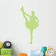 Green Stretching Poms Cheerleading Wall Decal