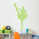 Green Stretching Poms Cheerleading Wall Decal