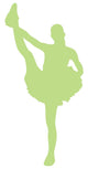 Green Stretching Poms Cheerleading Wall Decal