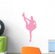 Pink Stretching Poms Cheerleading Wall Decal
