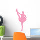 Pink Stretching Poms Cheerleading Wall Decal