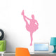 Pink Stretching Poms Cheerleading Wall Decal