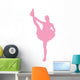 Pink Stretching Poms Cheerleading Wall Decal