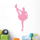 Pink Stretching Poms Cheerleading Wall Decal