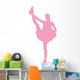 Pink Stretching Poms Cheerleading Wall Decal