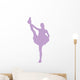 Purple Stretching Poms Cheerleading Wall Decal