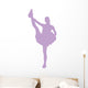 Purple Stretching Poms Cheerleading Wall Decal