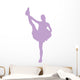 Purple Stretching Poms Cheerleading Wall Decal