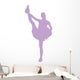 Purple Stretching Poms Cheerleading Wall Decal