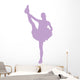 Purple Stretching Poms Cheerleading Wall Decal