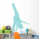 Cheer Silhouette  Light Blue Wall Decal