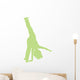 Cheer Silhouette Lime Green Wall Decal