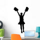 Black Cheering Pom Poms Wall Decal