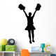 Black Cheering Pom Poms Wall Decal