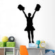 Black Cheering Pom Poms Wall Decal