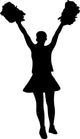 Black Cheering Pom Poms Wall Decal