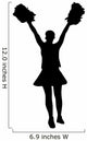 Black Cheering Pom Poms Wall Decal