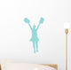 Blue Cheering Pom Poms Wall Decal