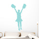 Blue Cheering Pom Poms Wall Decal