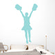 Blue Cheering Pom Poms Wall Decal
