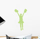 Green Cheering Pom Poms Wall Decal