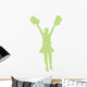 Green Cheering Pom Poms Wall Decal