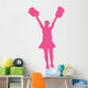 Hot-pink Cheering Pom Poms Wall Decal