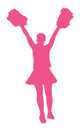 Hot-pink Cheering Pom Poms Wall Decal