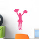 Hot-pink Pom Poms Cheerleader Wall Decal