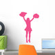 Hot-pink Pom Poms Cheerleader Wall Decal