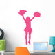 Hot-pink Pom Poms Cheerleader Wall Decal