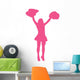 Hot-pink Pom Poms Cheerleader Wall Decal