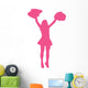 Hot-pink Pom Poms Cheerleader Wall Decal