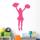 Hot-pink Pom Poms Cheerleader Wall Decal