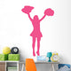 Hot-pink Pom Poms Cheerleader Wall Decal