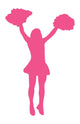 Hot-pink Pom Poms Cheerleader Wall Decal